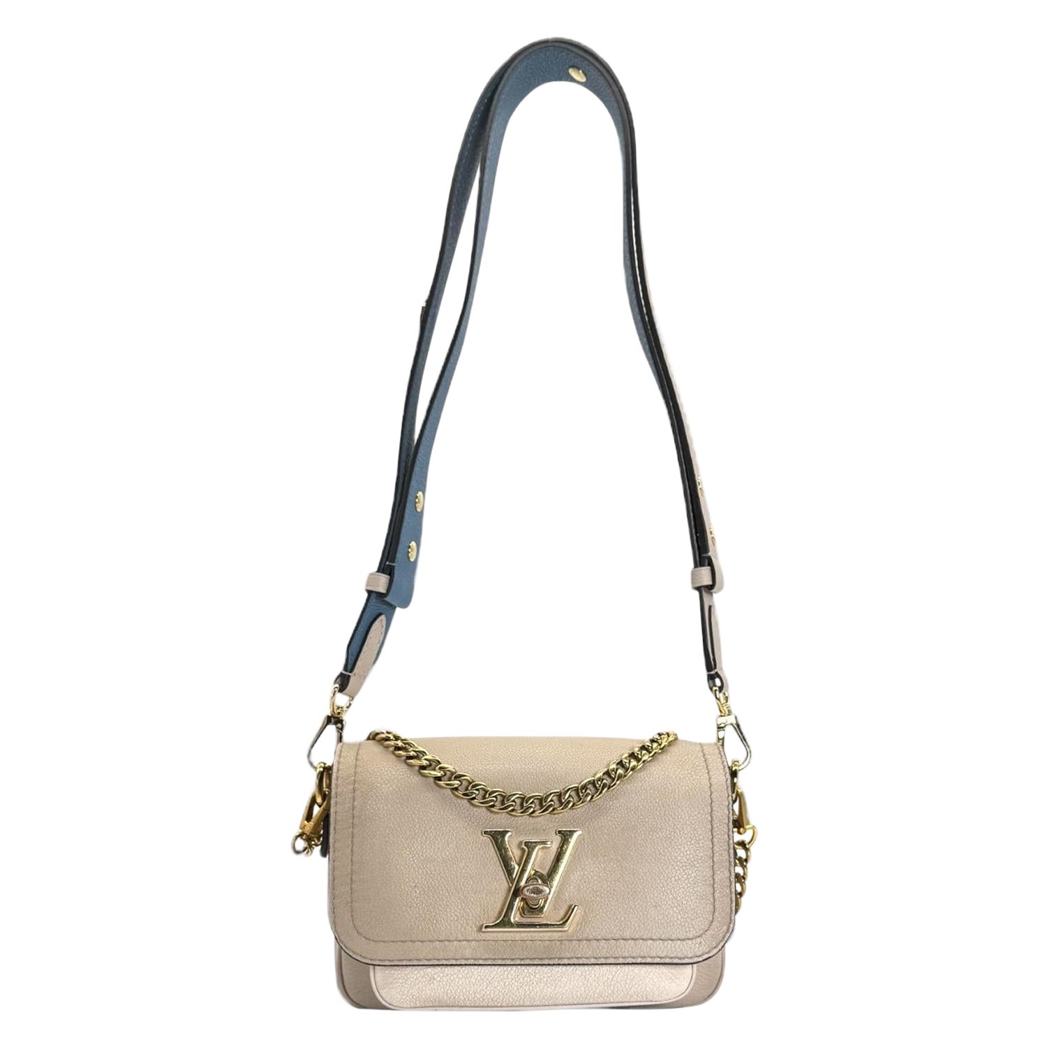 Louis Vuitton: borsa a tracolla con catena Lockme in pelle di vitello color grigio