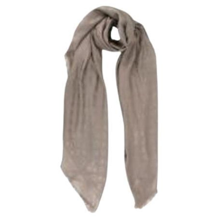 Louis Vuitton Greige Silk and Wool Blend Monogram Shine Shawl at 1stDibs