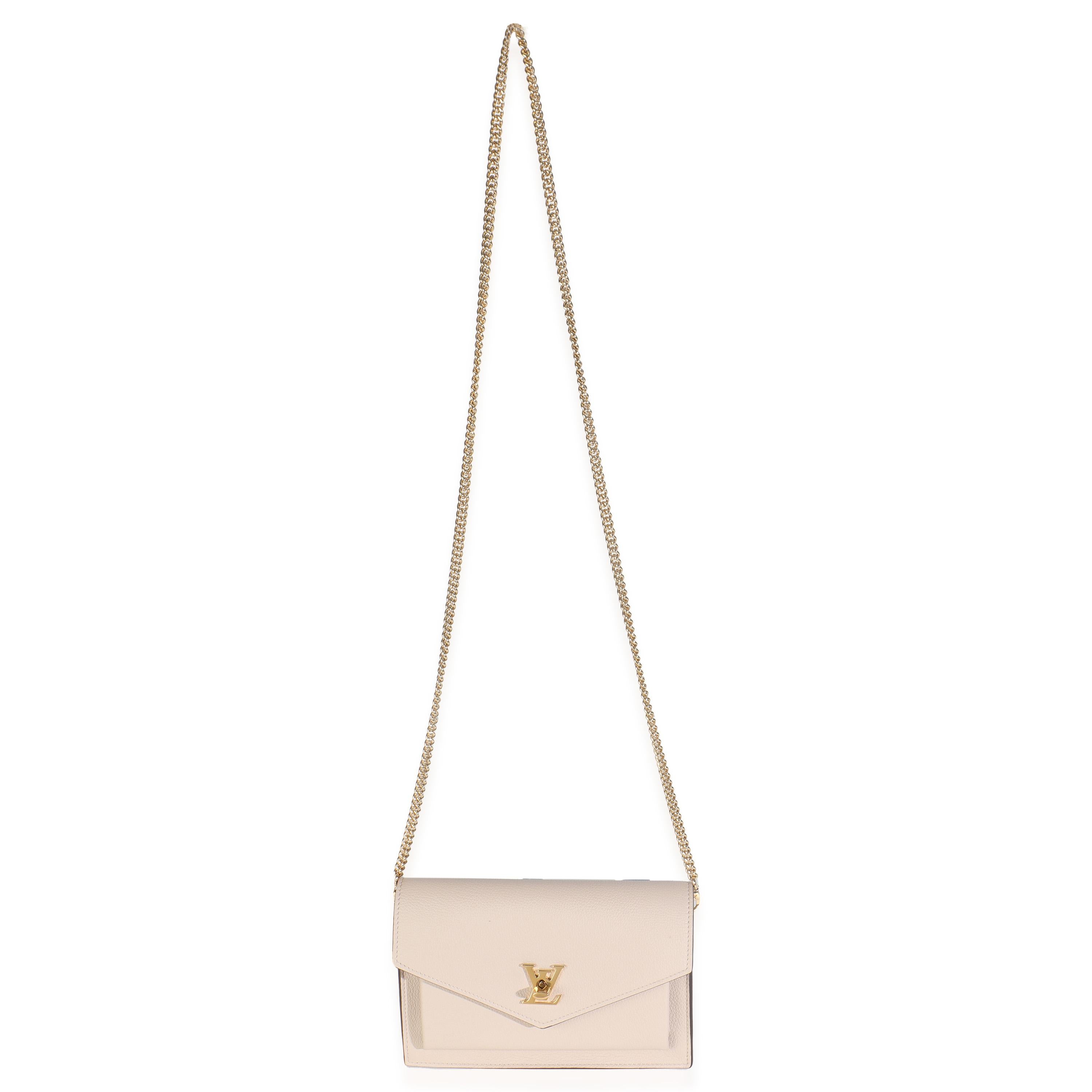 Louis Vuitton Greige Weiches Kalbsleder My Lockme Kette Pochette im Angebot 1