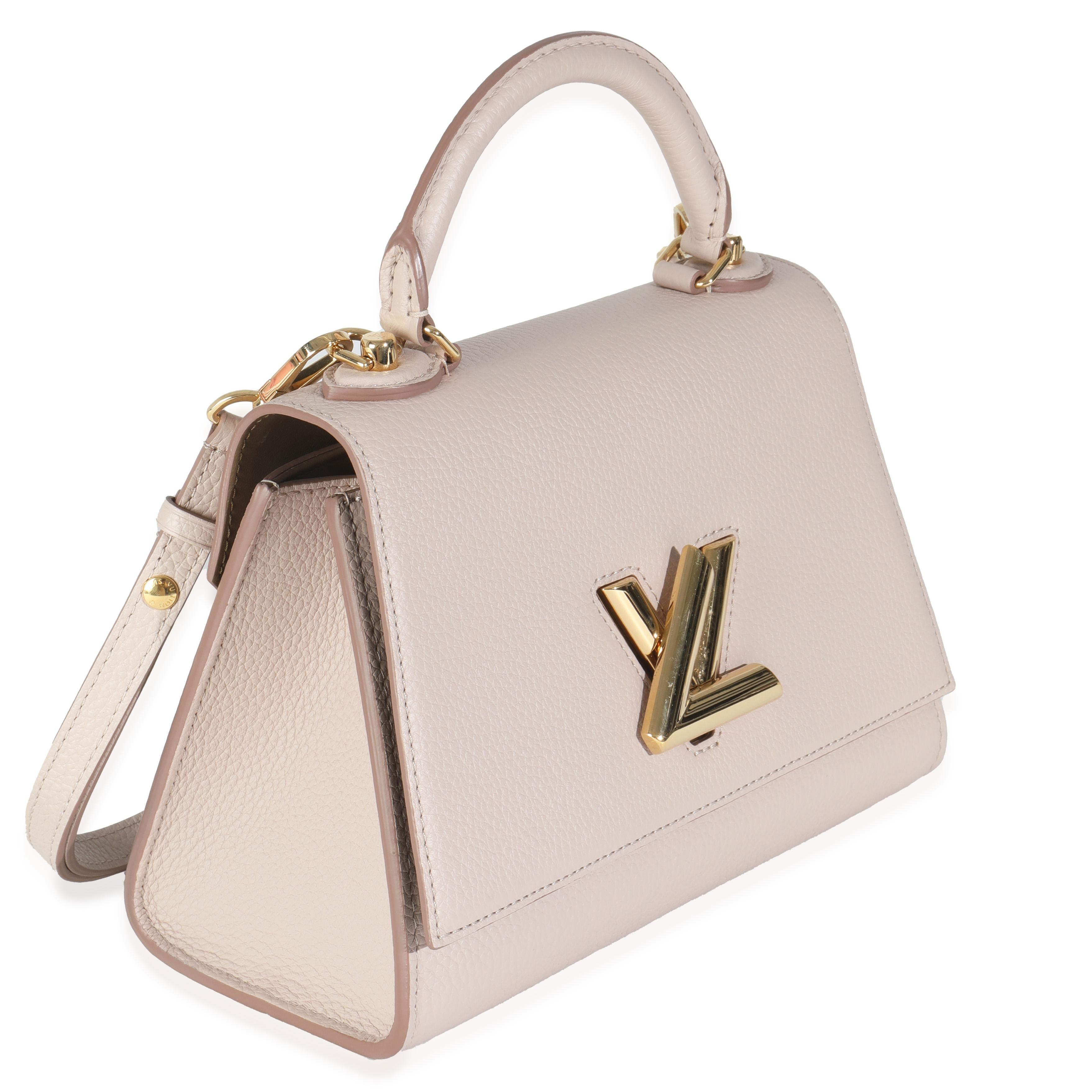 Louis Vuitton Greige Taurillon Twist One Handle PM, Taurillon Twist (Beige) im Angebot