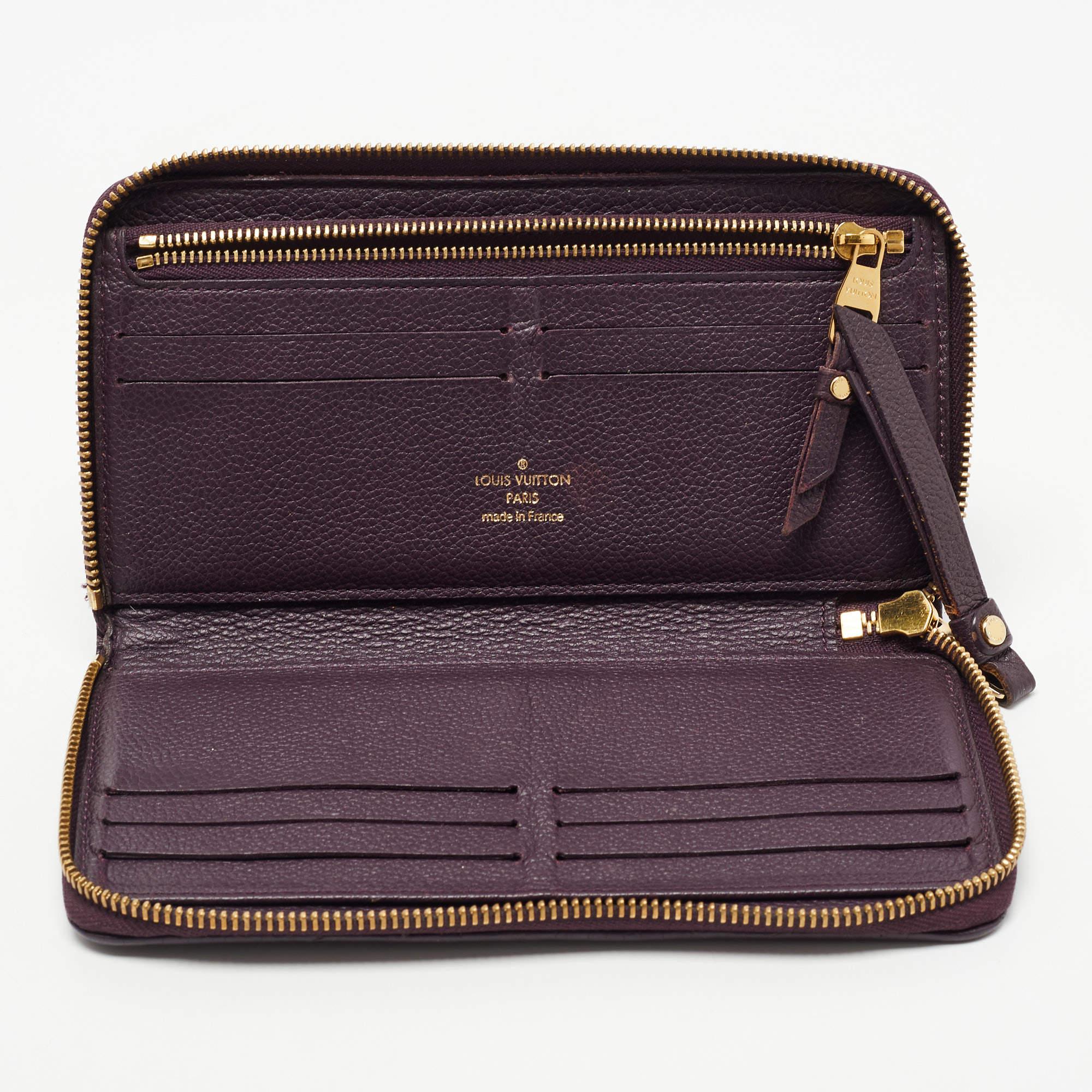 Louis Vuitton Grenat Monogram Empreinte Leather Zippy Wallet 6