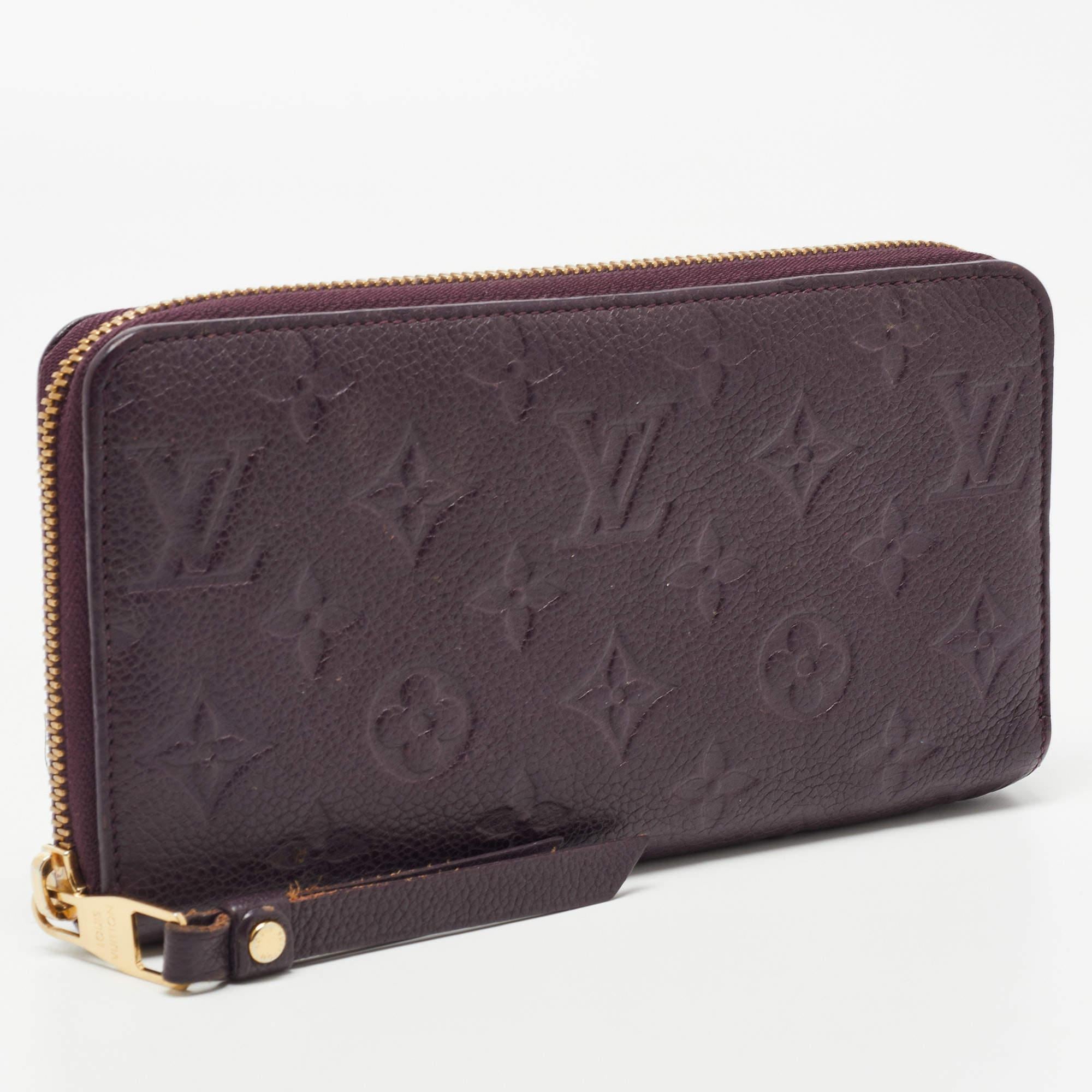 Louis Vuitton Grenat Monogram Empreinte Leather Zippy Wallet 1