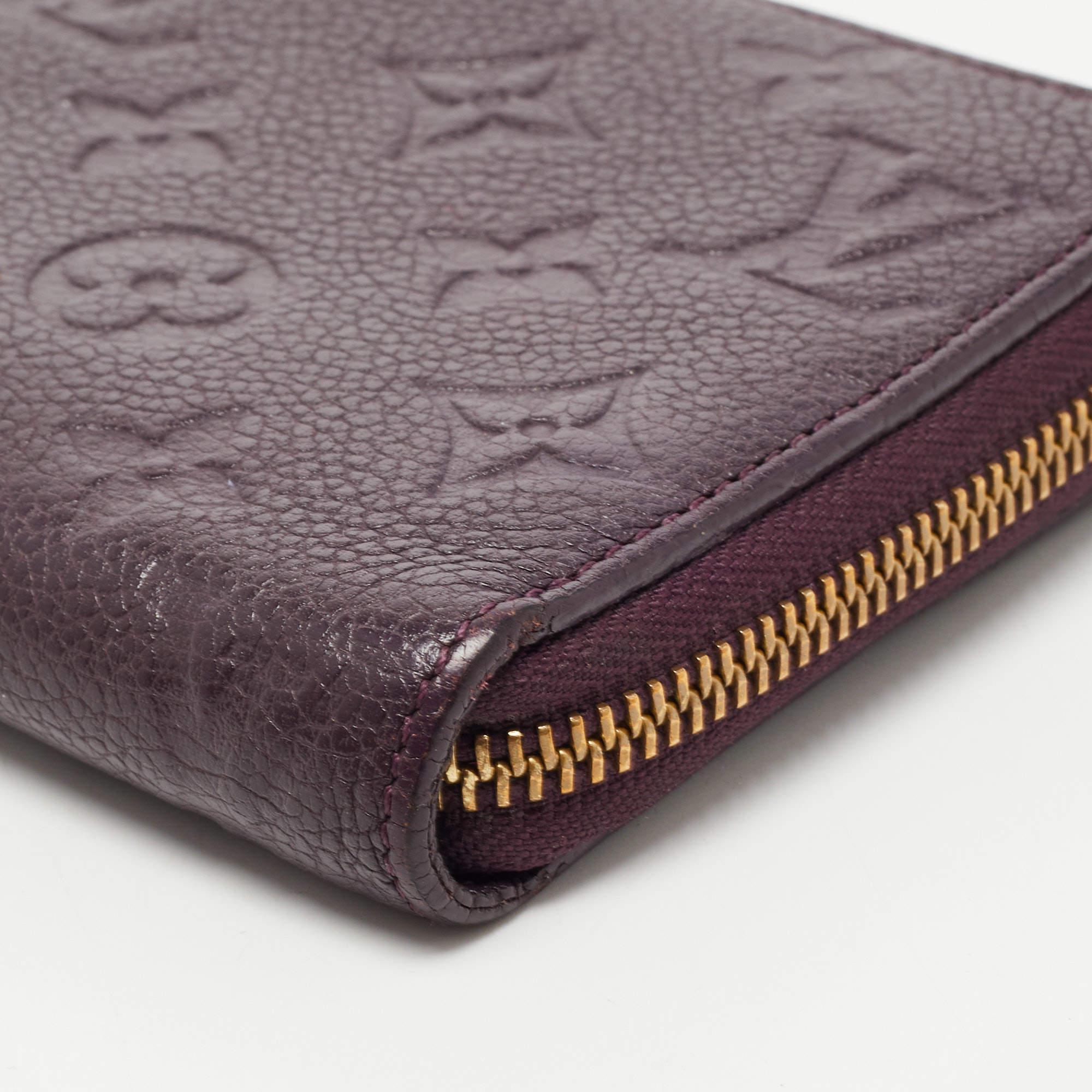 Louis Vuitton Grenat Monogram Empreinte Leather Zippy Wallet 2