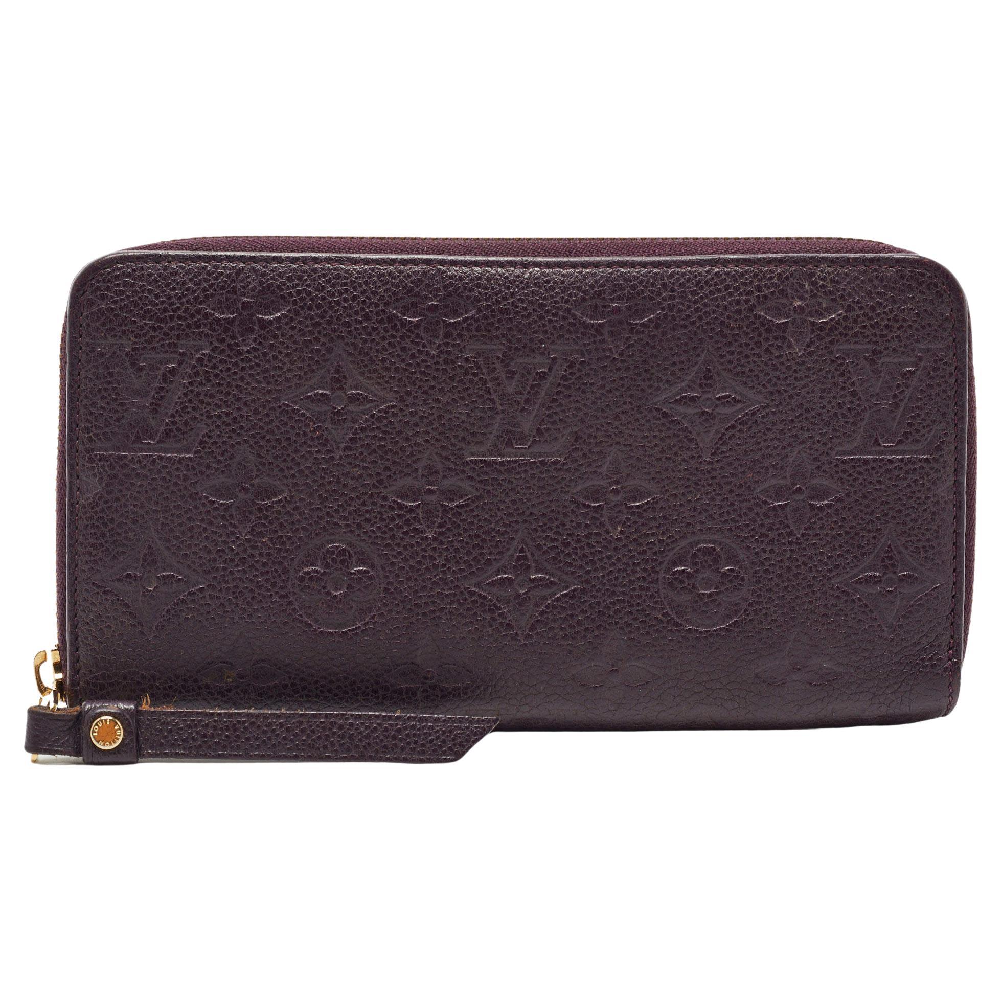Louis Vuitton Grenat Monogram Empreinte Leather Zippy Wallet