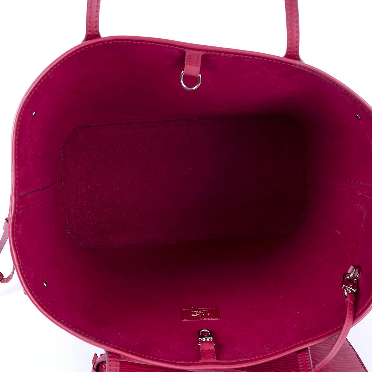 Women's LOUIS VUITTON Grenat pink Epi leather NEVERFULL MM Shopper Bag