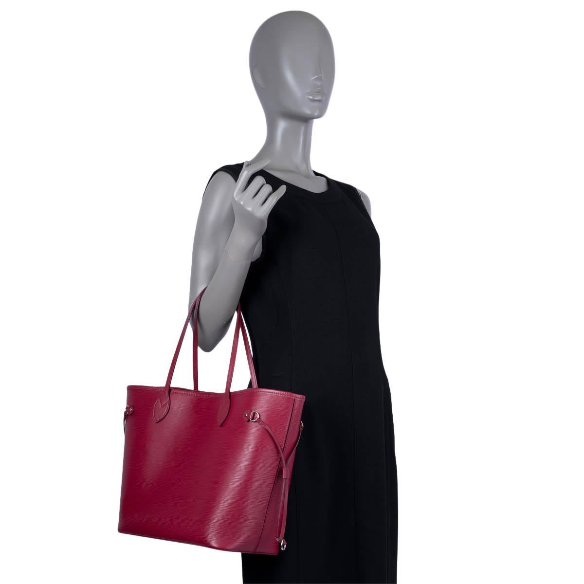 LOUIS VUITTON Grenat pink Epi leather NEVERFULL MM Shopper Bag 4