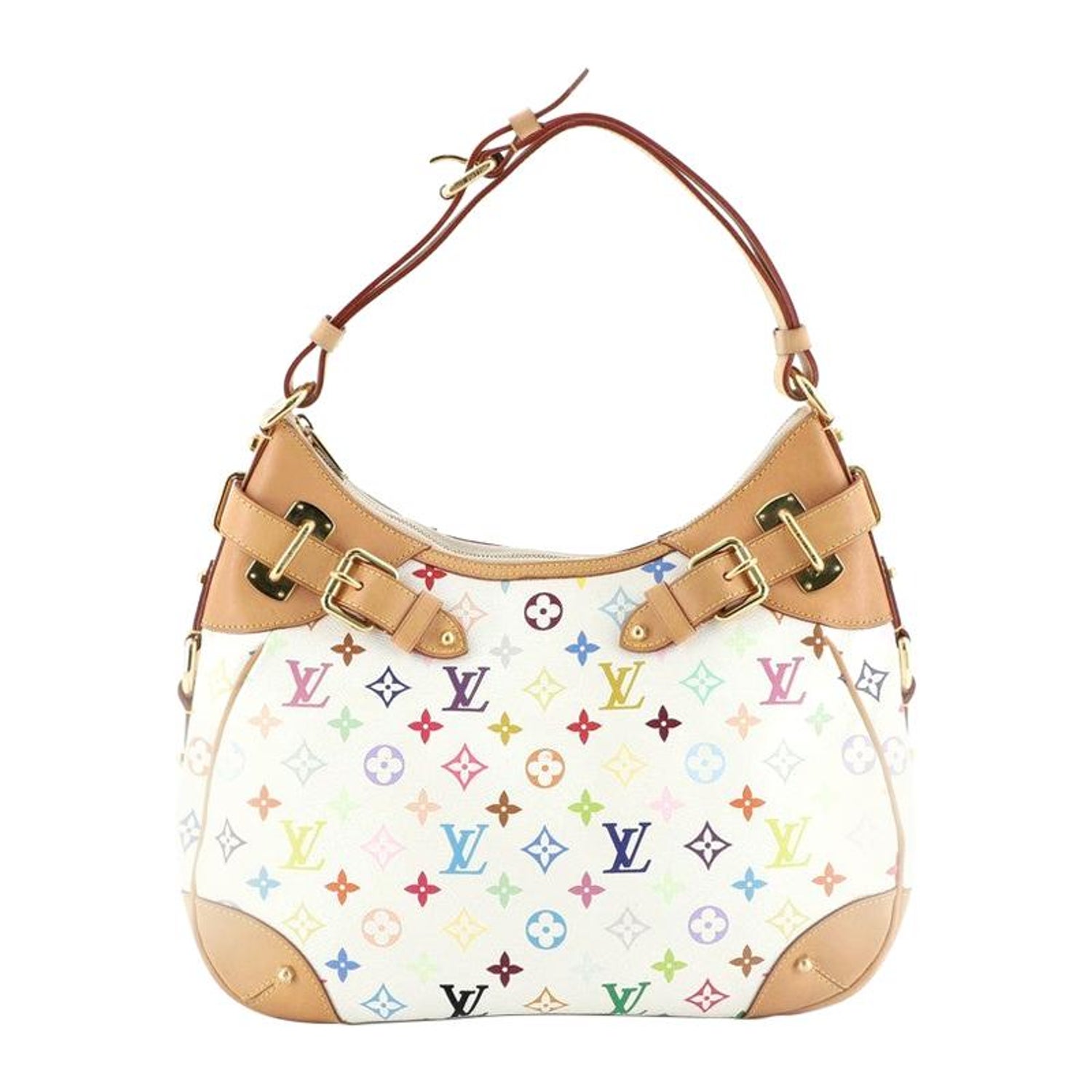 Preloved Louis Vuitton Greta White Multicolore Monogram Shoulder Bag C –  KimmieBBags LLC