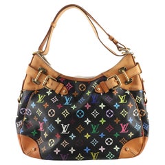 louis vuitton black bag with colored letters