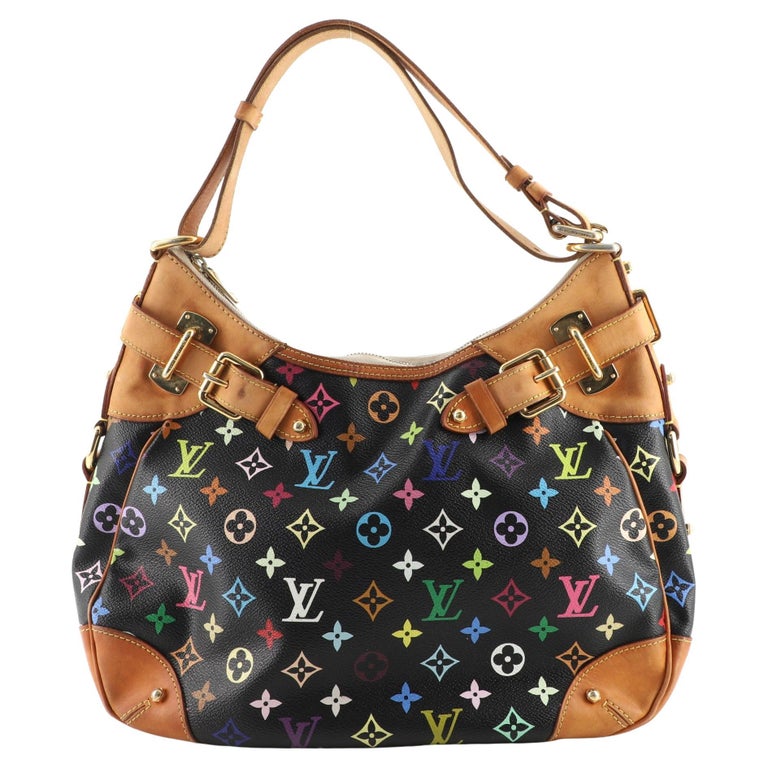 Louis Vuitton, Bags, Louis Vuitton Monogram Multicolor Greta Large  Shoulder Bag Hobo Tote Black