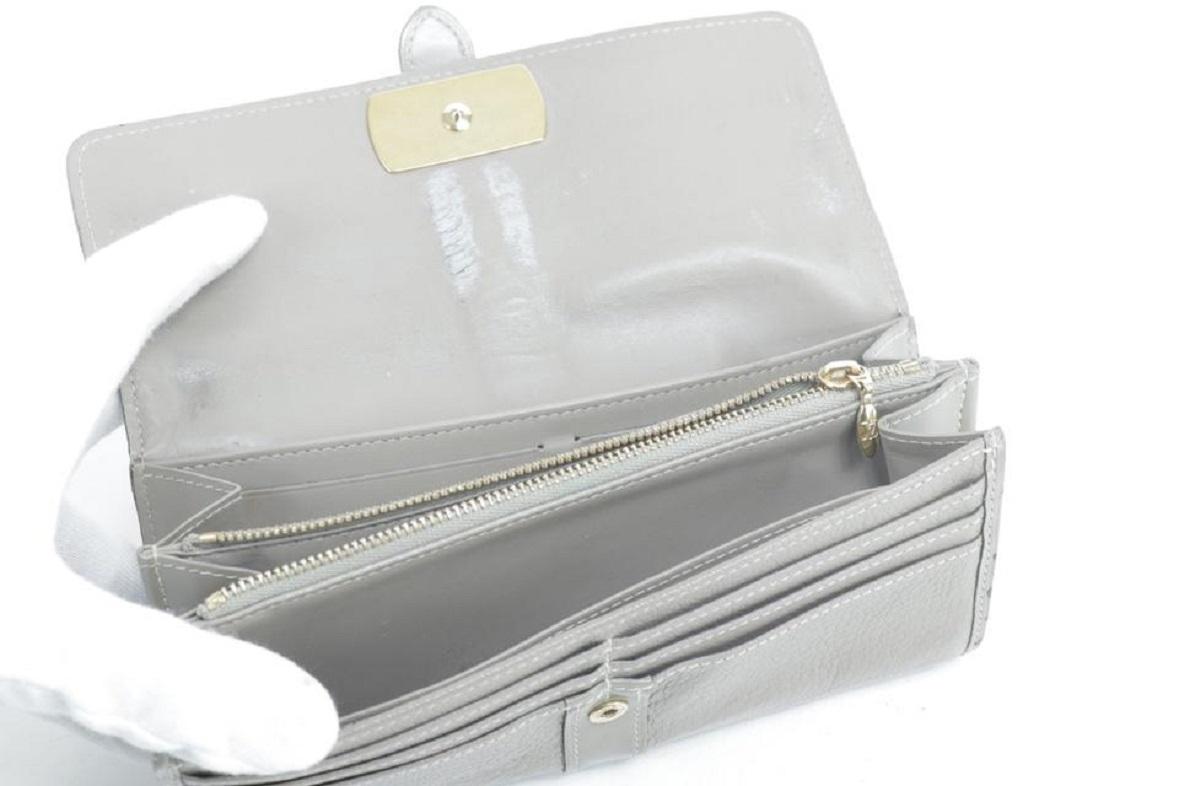Gray Louis Vuitton Grey 3lk0120 Verone Suhali Leather Bifold Flap Belt Wallet