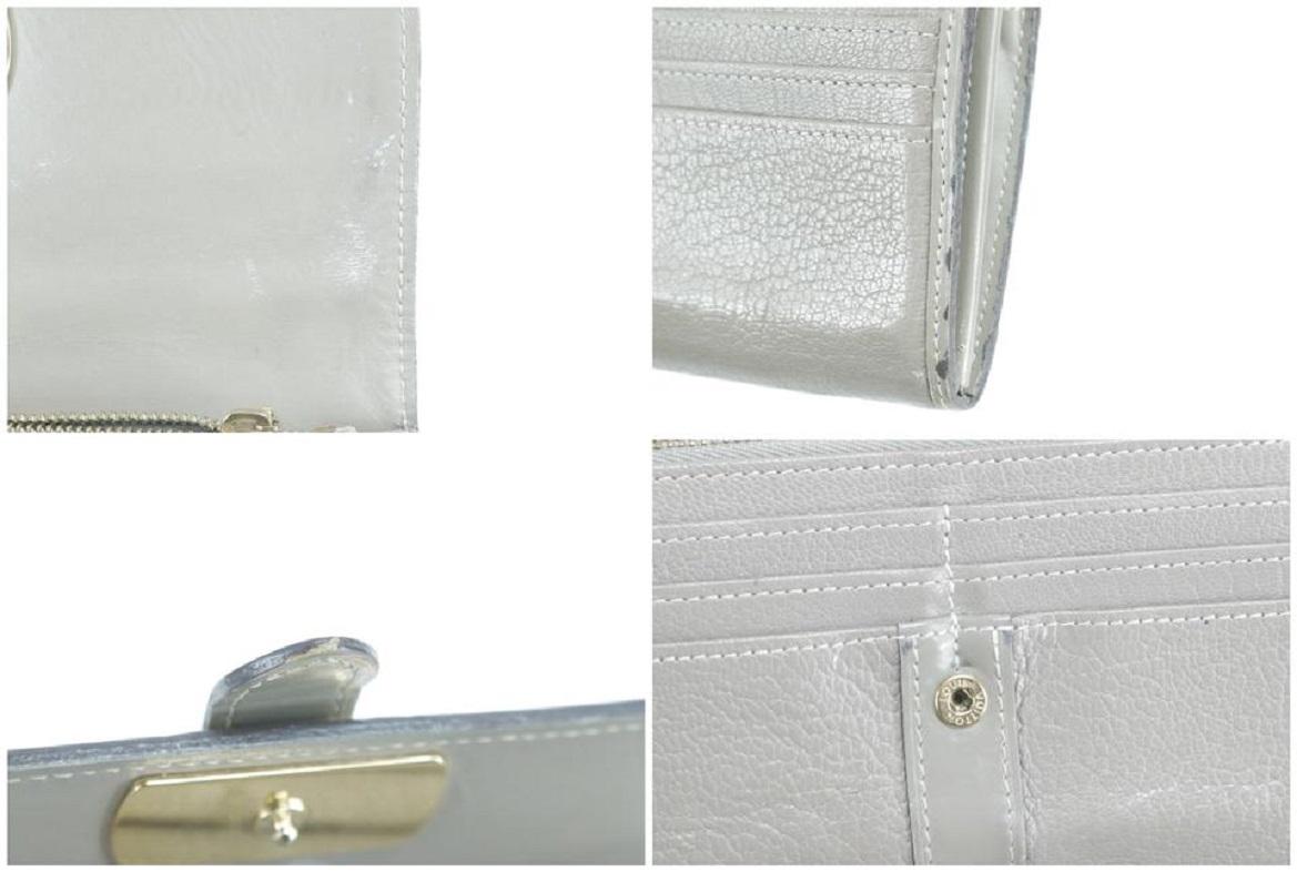 Louis Vuitton Grey 3lk0120 Verone Suhali Leather Bifold Flap Belt Wallet In Good Condition In Dix hills, NY