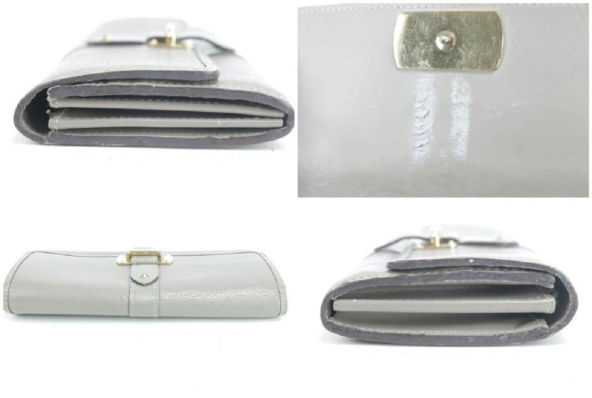 Louis Vuitton Grey 3lk0120 Verone Suhali Leather Bifold Flap Belt Wallet 1