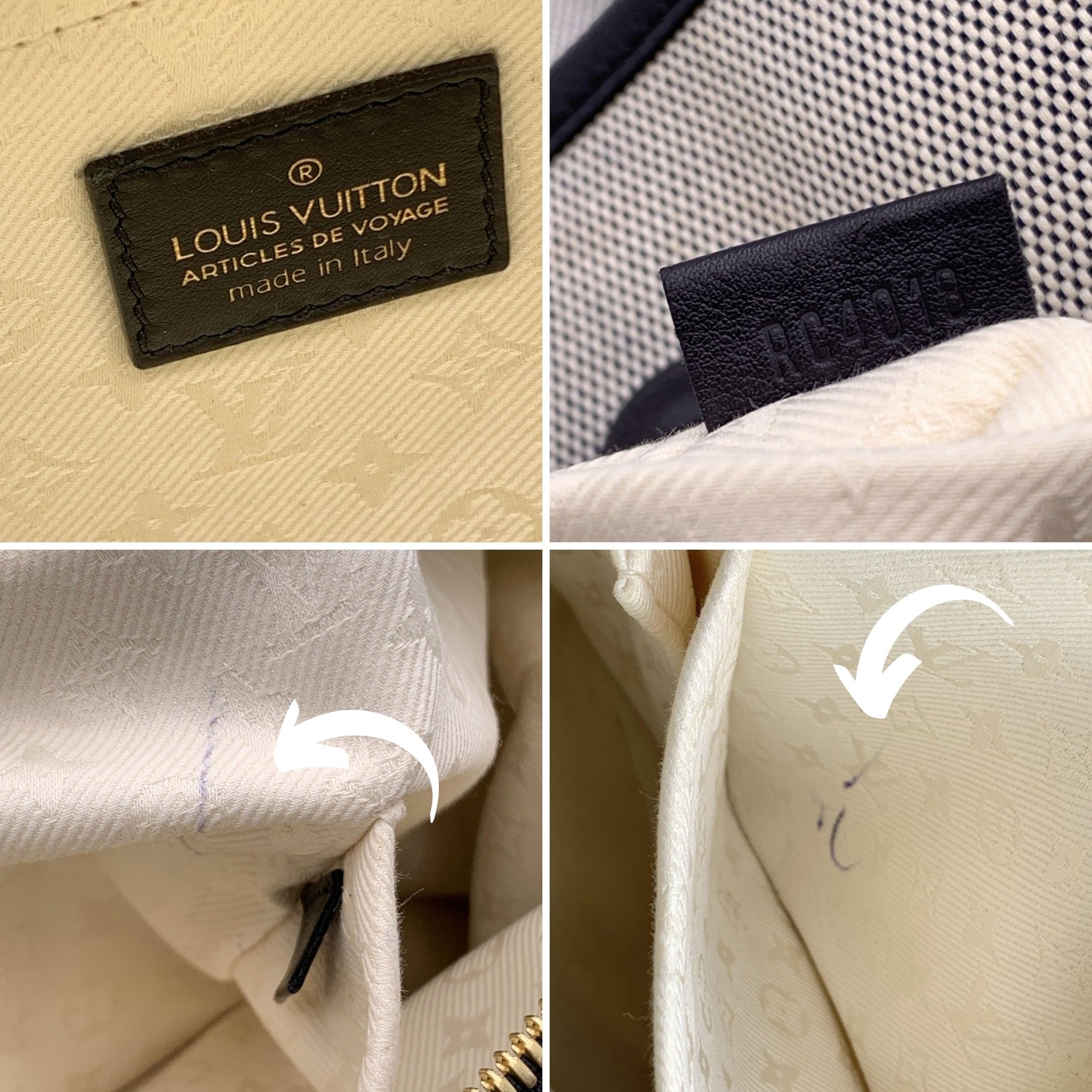 Women's Louis Vuitton Grey and Black Canvas Articles De Voyage ToteBag