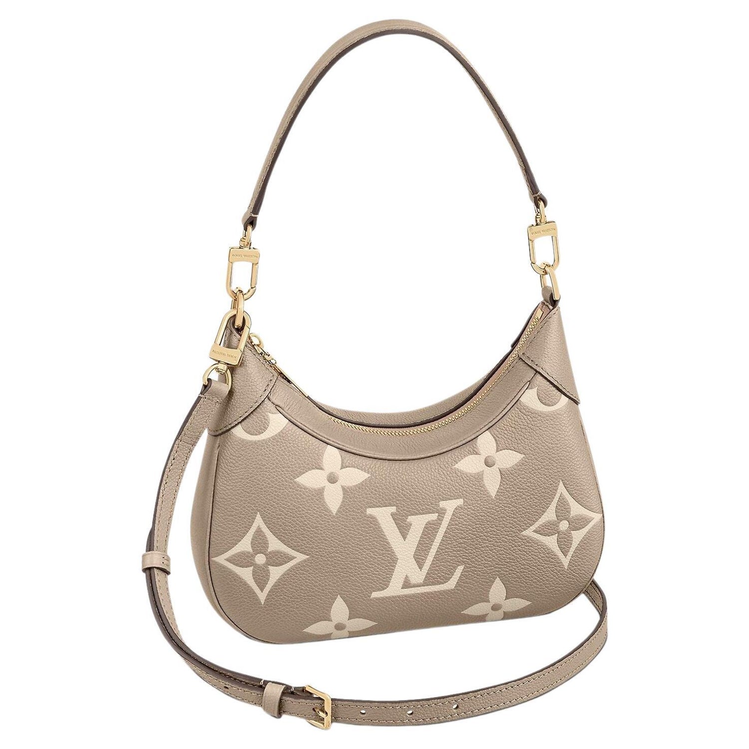 Louis Vuitton Grey/Beige Monogram Empreinte Leather Bagatelle Mini Hobo Bag  For Sale at 1stDibs
