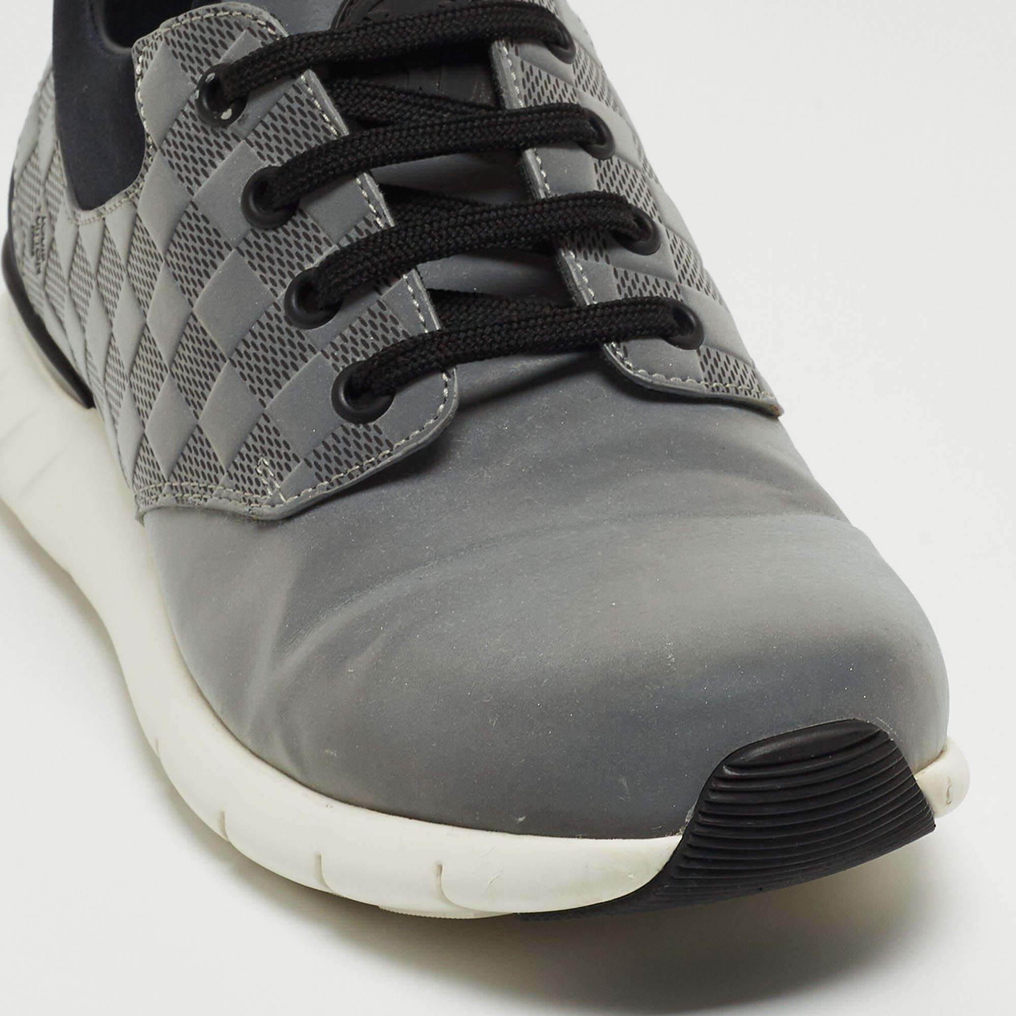 Louis Vuitton Grey/Black Fabric Fastlane Low Top Sneakers Size 39 2