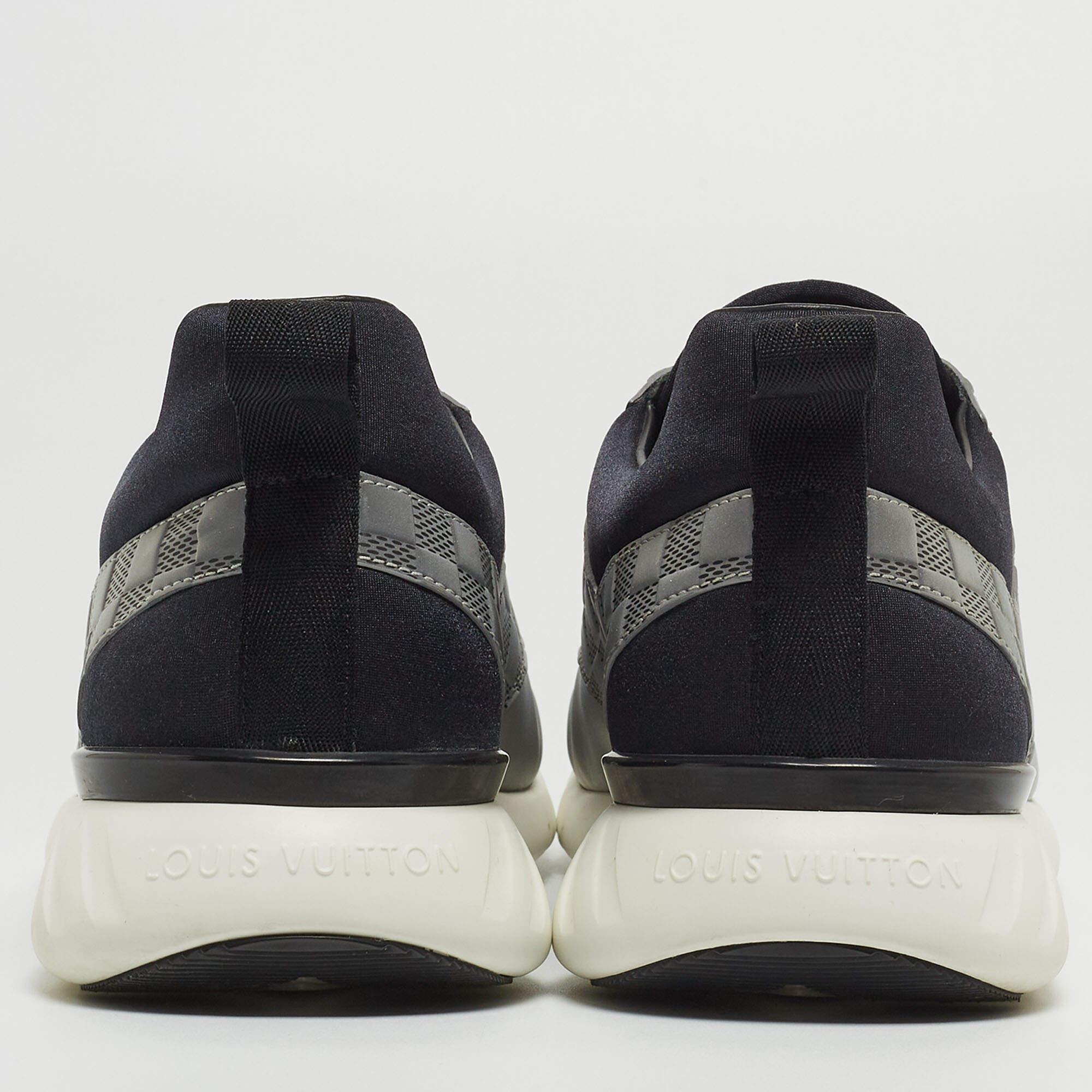 Louis Vuitton Grey/Black Fabric Fastlane Low Top Sneakers Size 39 3