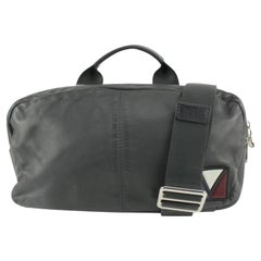 Used Louis Vuitton Grey-Black Gaston V Line Fast Waist Bag Fanny Pouch Bum Pack 1122l