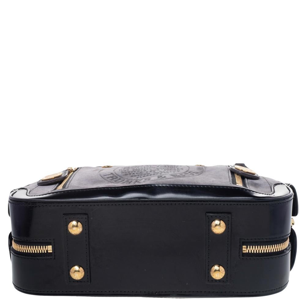 Grau/Schwarz Wildleder Limited Edition Havane gestempelte Trunk GM Tasche von Louis Vuitton 1