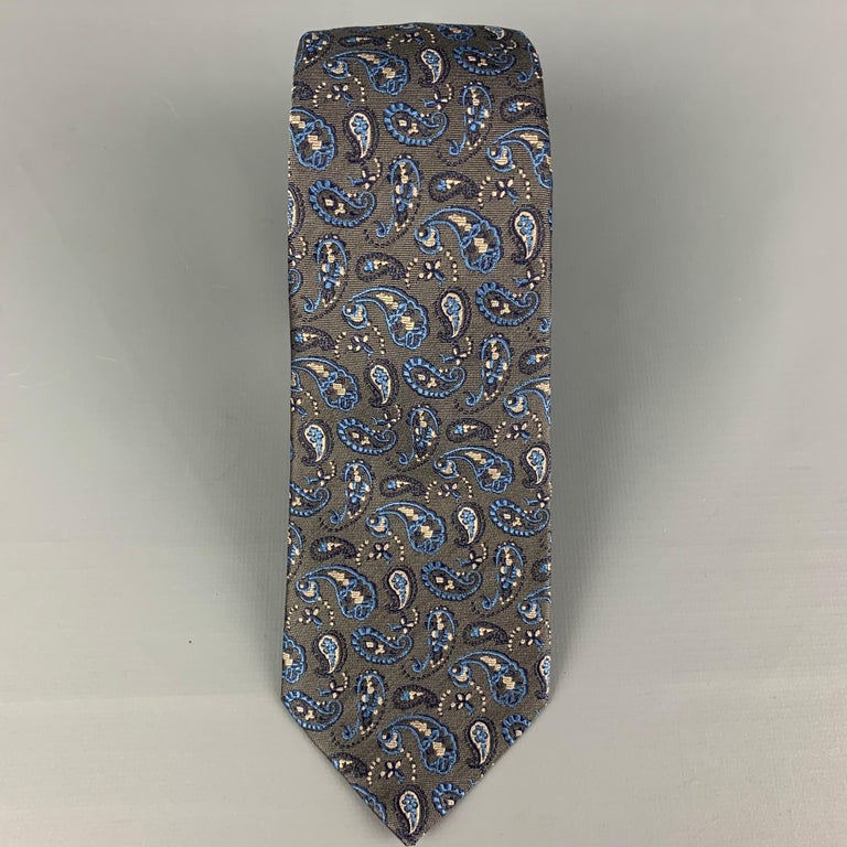 LOUIS VUITTON Neck Tie Silk Navy With Small Gold Rectangles 3.5 Wide Mens LV