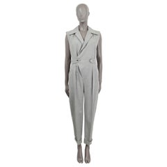 LOUIS VUITTON grey cashmere 2021 FLANNEL TAILORED SLEEVELESS Jumpsuit 38 S
