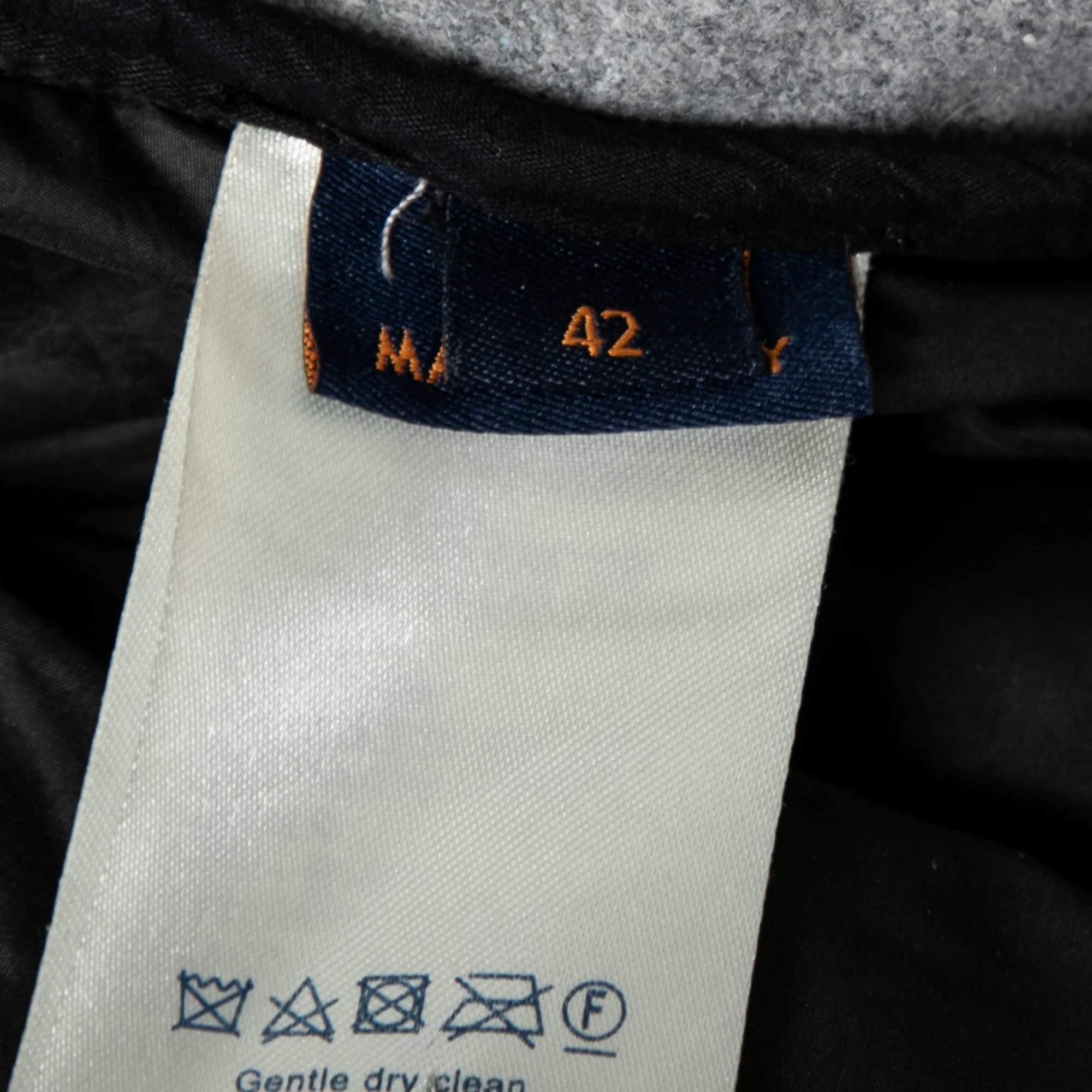 Louis Vuitton Grey Cashmere Monogram Boyhood Puffer Jacket XXS In Good Condition In Dubai, Al Qouz 2