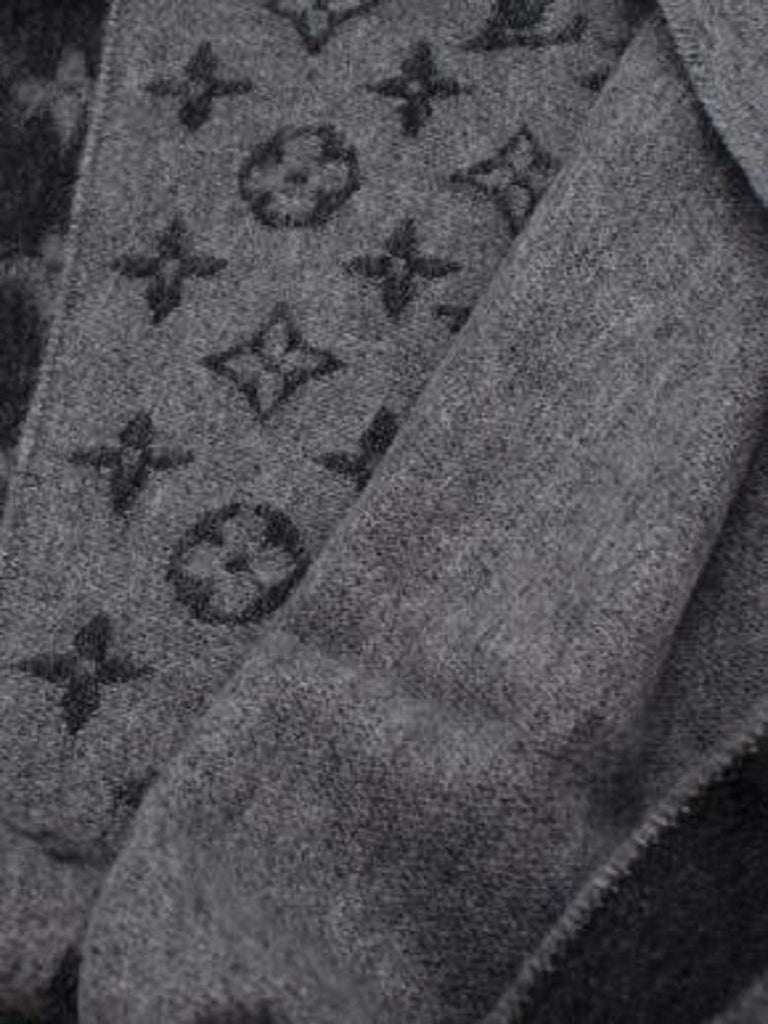 Louis Vuitton Monogram Gradient Cashmere Scarf w/ Tags - Grey