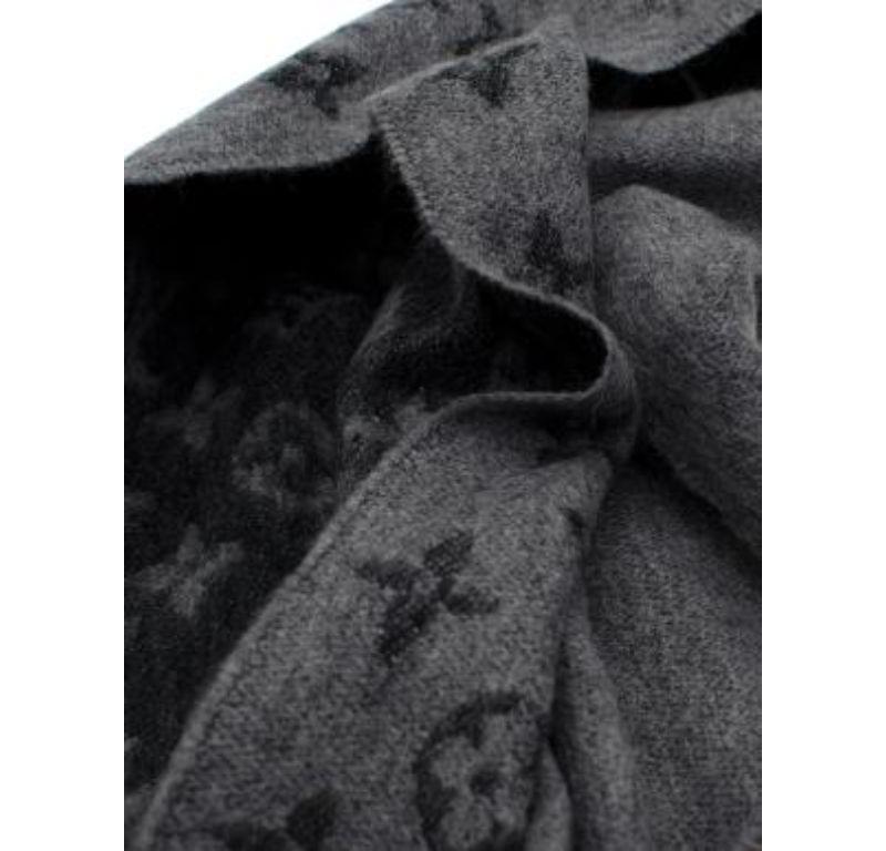 Louis Vuitton Grey Cashmere & Wool Monogram Gradient Scarf 1