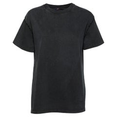 Kurzärmeliges T-Shirt von Louis Vuitton aus grauer Baumwolle mit Rundhalsausschnitt XS