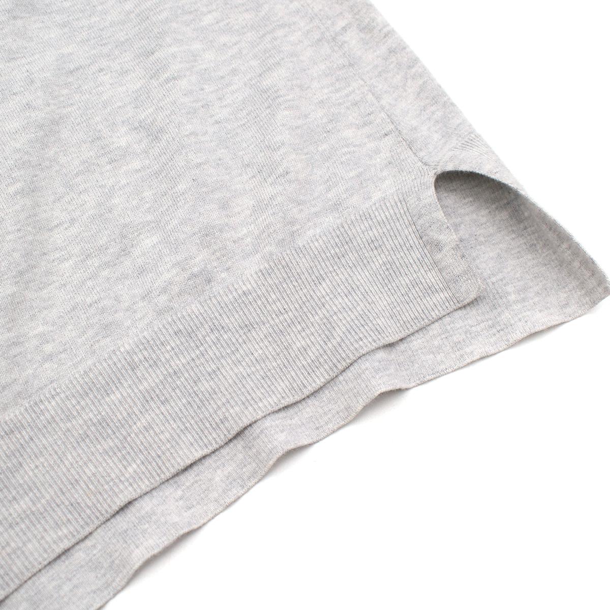 Women's Louis Vuitton Grey Cotton Knit Short Sleeve Sweater  - Size XS For Sale