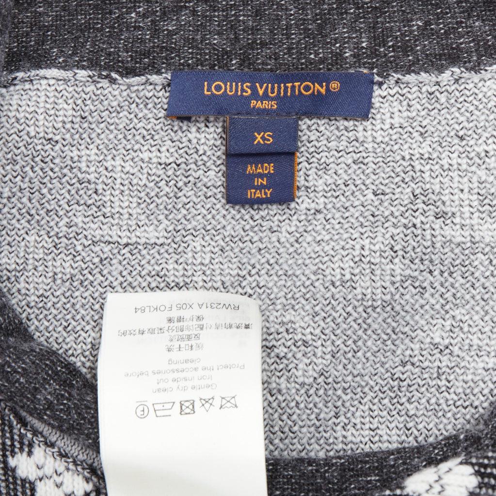 LOUIS VUITTON graues, cremefarbenes Baumwoll-Monogram Langarm-Oberteil XS 4