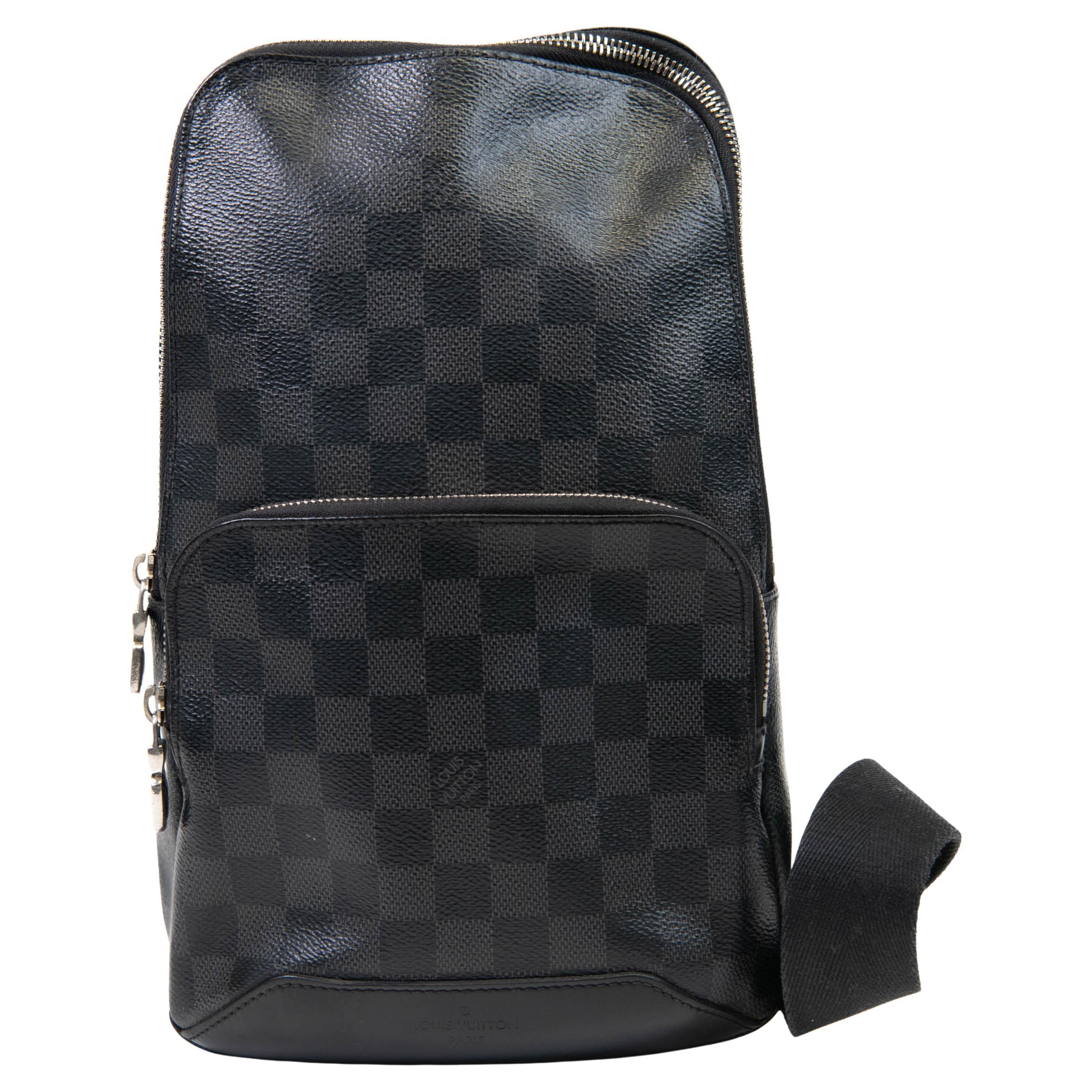 Louis Vuitton Grey Damier Graphite Coated Canvas Avenue Sling Backpack For Sale