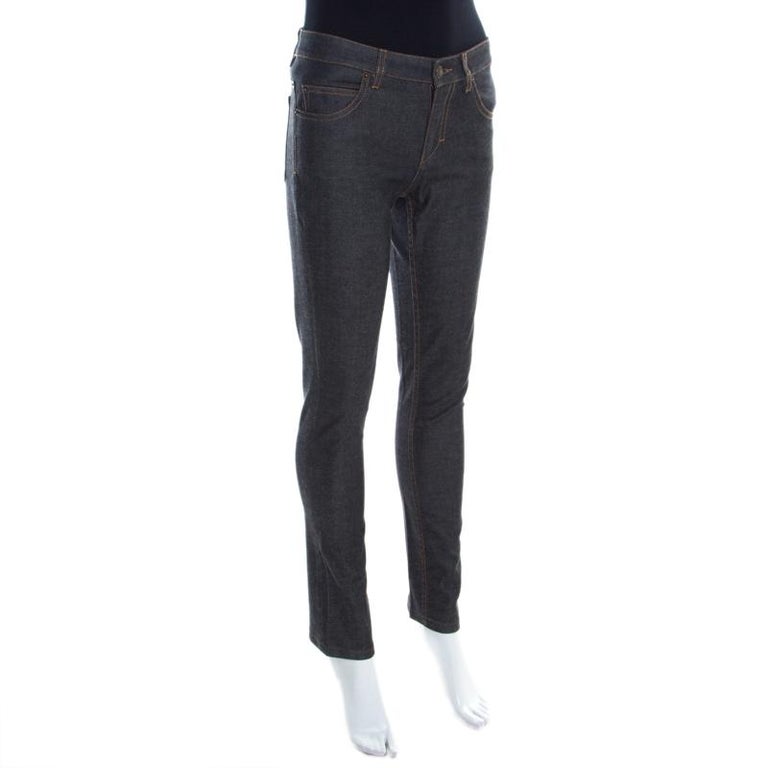 Louis Vuitton Grey Dark Wash Denim Straight Fit Jeans XS For Sale at