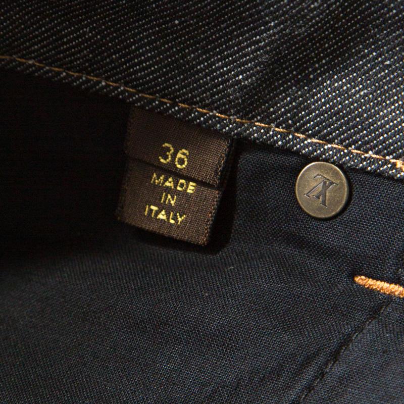 Louis Vuitton Grey Dark Wash Denim Straight Fit Jeans XS 1