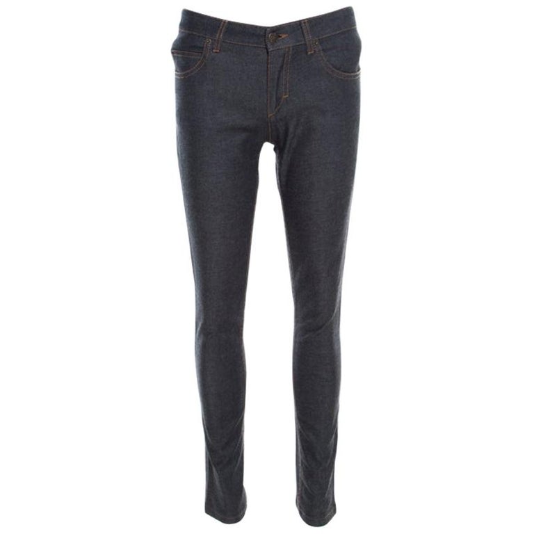 Louis Vuitton Grey Dark Wash Denim Straight Fit Jeans XS For Sale at