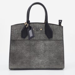 Louis Vuitton Grey Denim Epi Leather City Steamer MM Bag