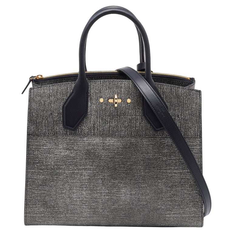 Louis Vuitton Grey Denim Epi Leather City Steamer MM Bag For Sale at 1stDibs