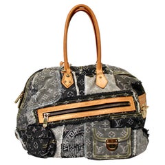 Louis Vuitton Grey Denim Monogram Patchwork Bowly Handbag circa 2007