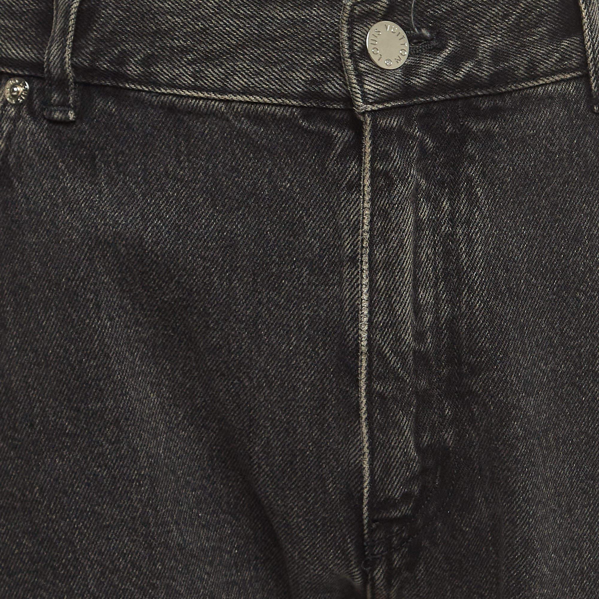 Louis Vuitton Grey Denim Slim Fit Jeans XXL Waist 38'' For Sale 1