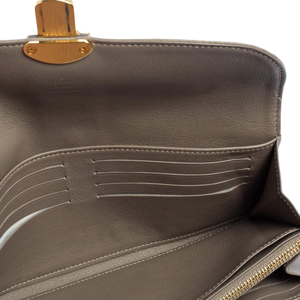 Louis Vuitton Grey Ebene Monogram Mahina Leather Amelia Wallet 2