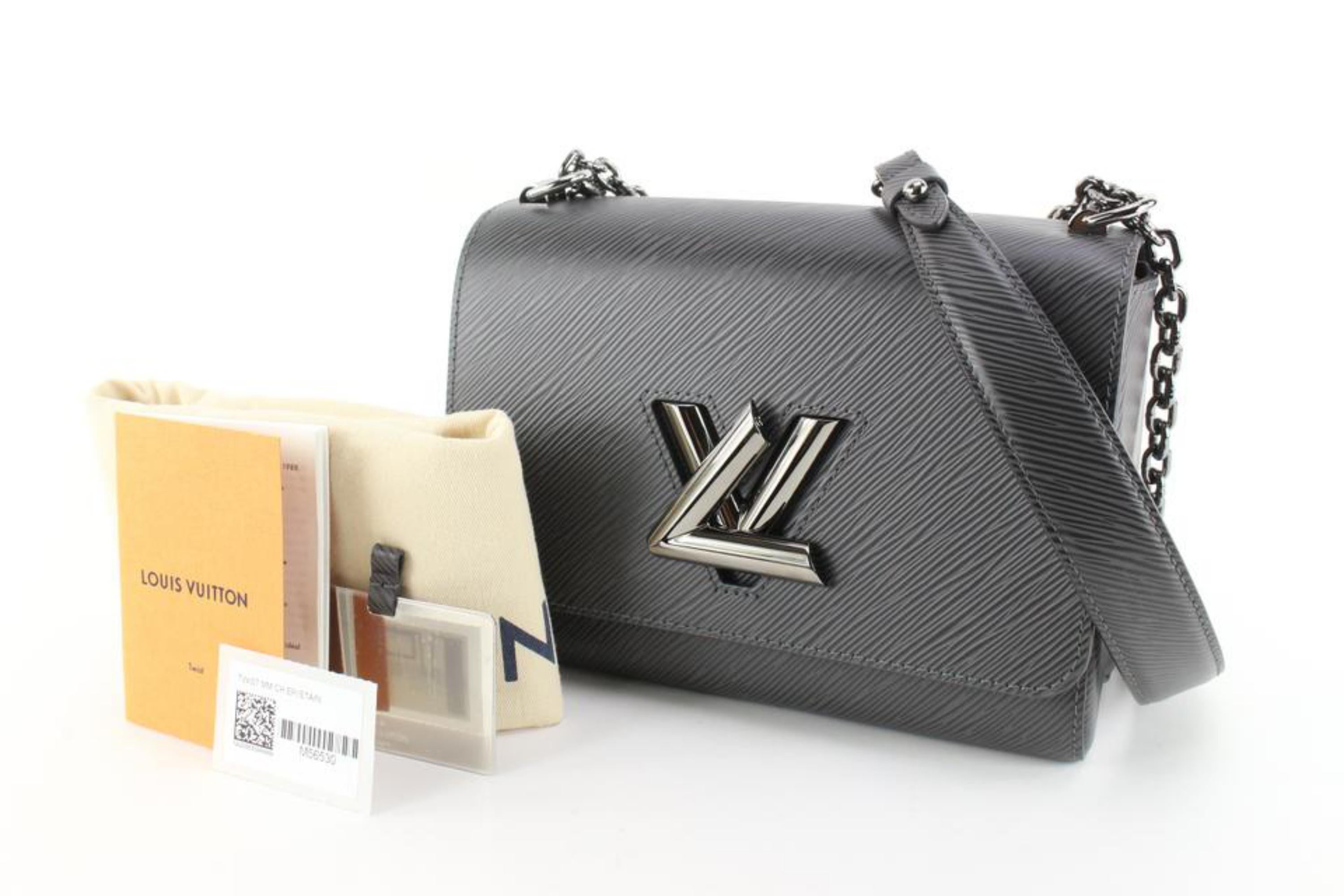 Louis Vuitton Grey Etain Epi Leather Twist MM Crossbody Bag 24lk721s 5