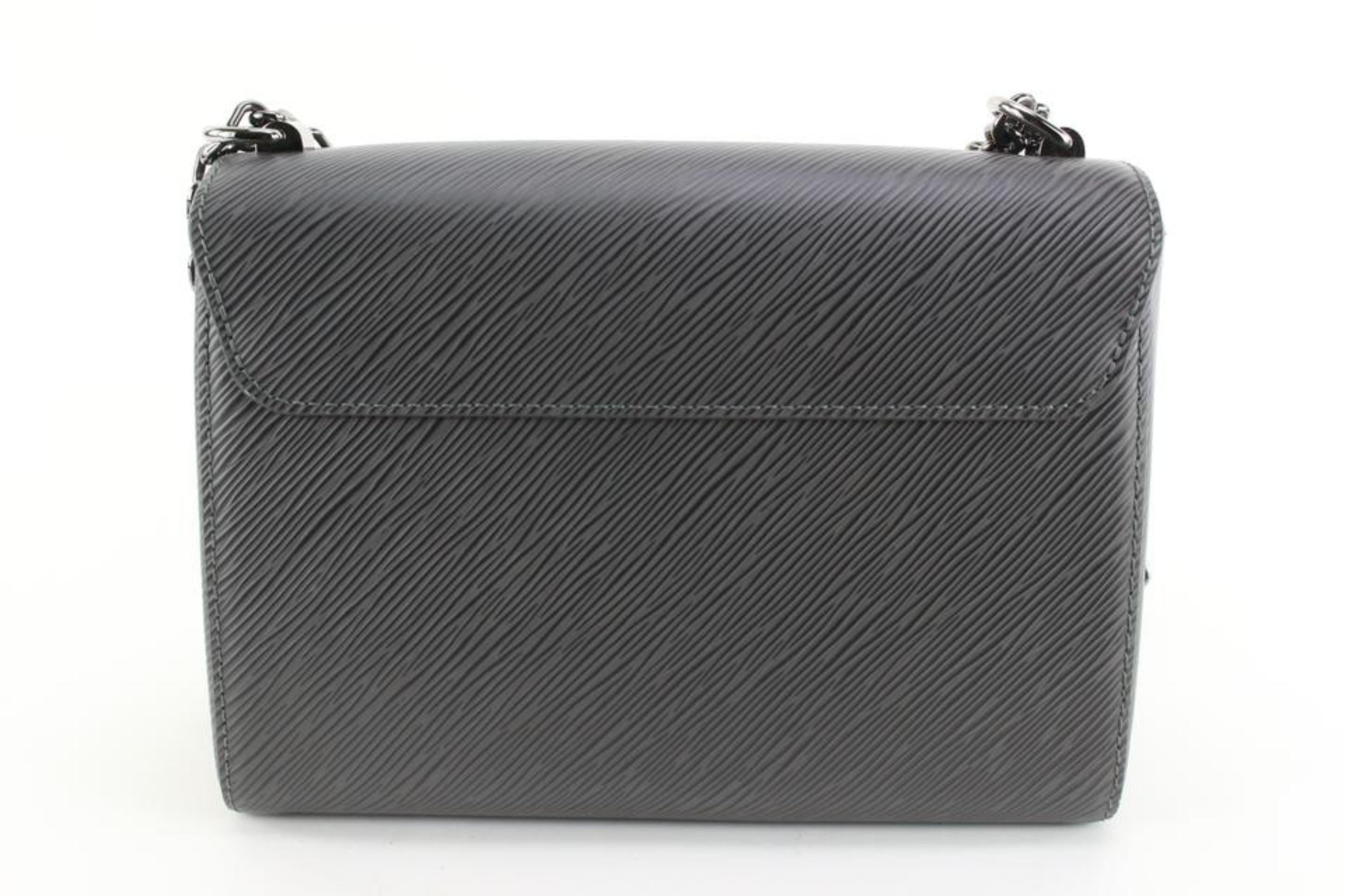 Women's Louis Vuitton Grey Etain Epi Leather Twist MM Crossbody Bag 24lk721s