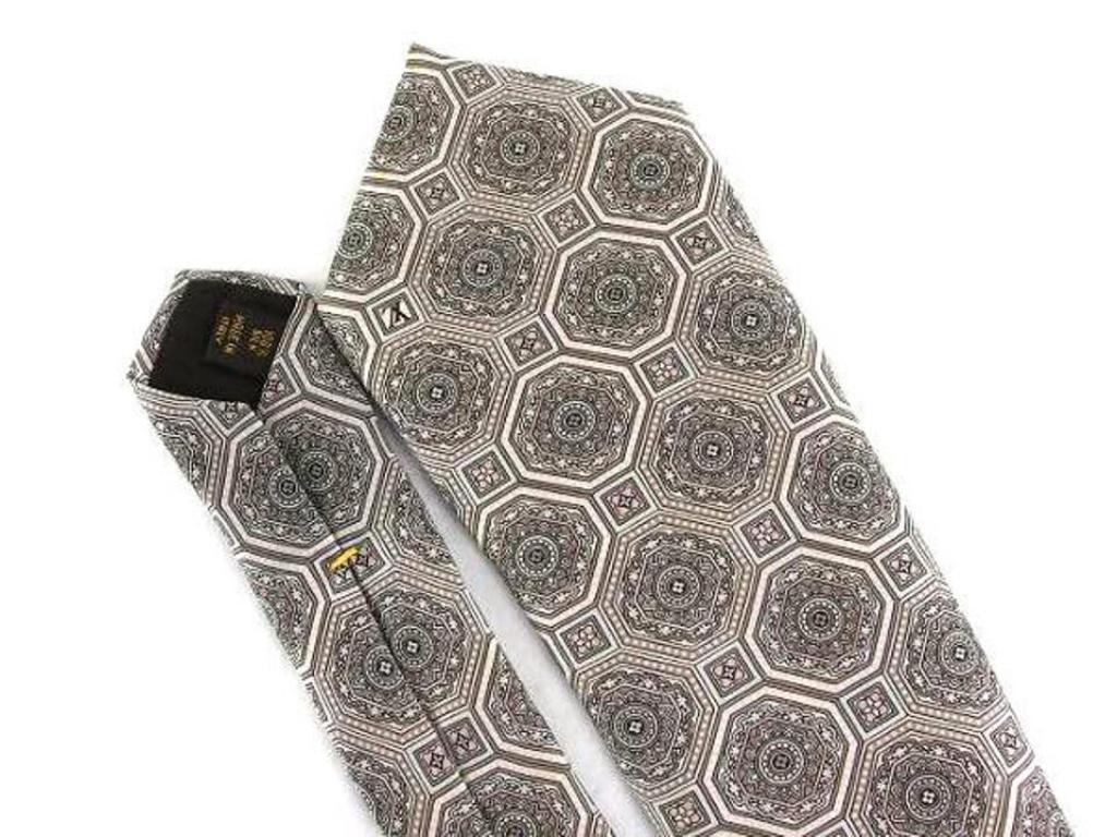 Gray Louis Vuitton Grey Geometric Tie 210847 For Sale
