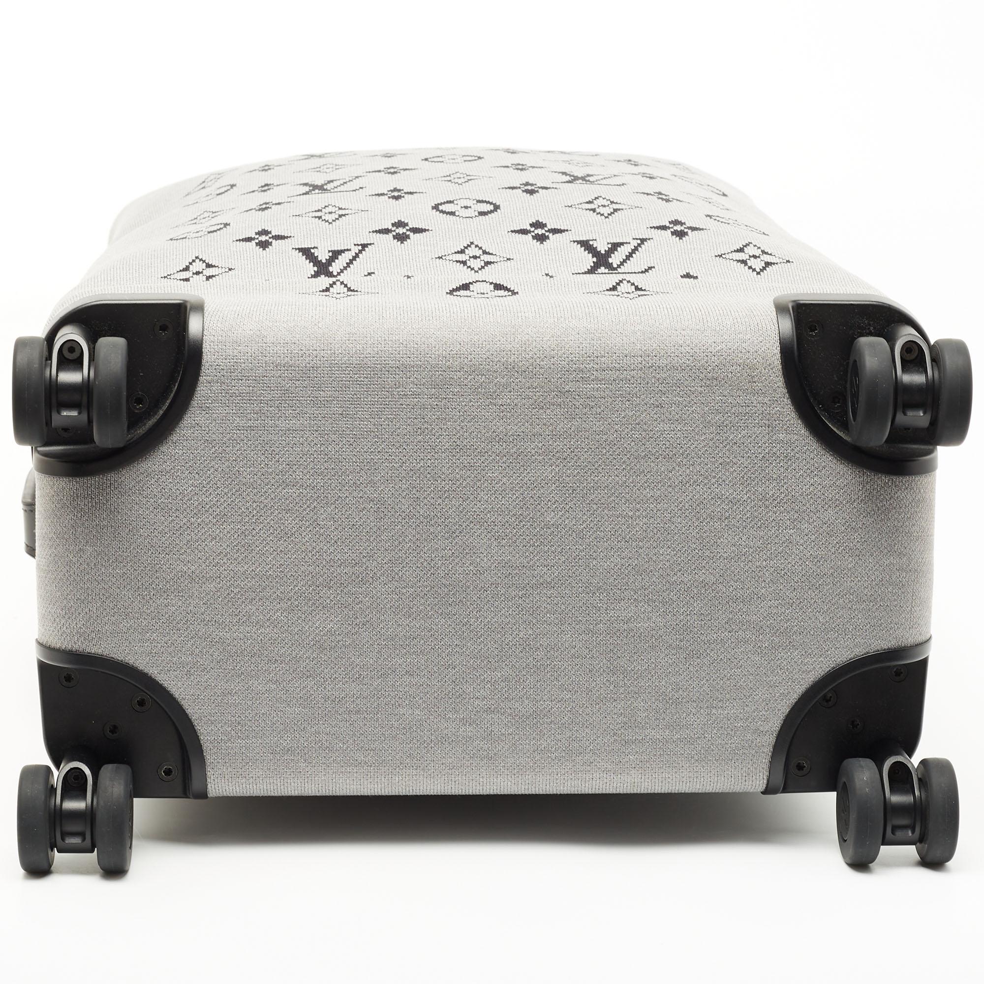 Louis Vuitton Grey Jacquard Knit Monogram Soft Horizon 55 Luggage 6