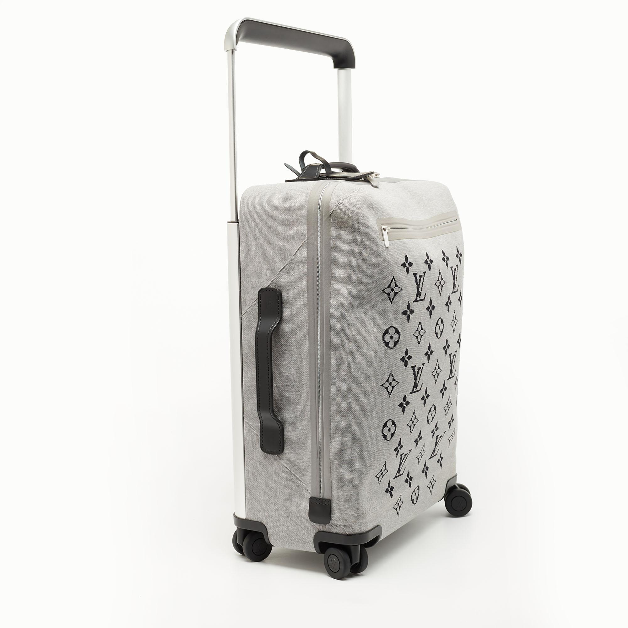 Louis Vuitton Grey Jacquard Knit Monogram Soft Horizon 55 Luggage 1