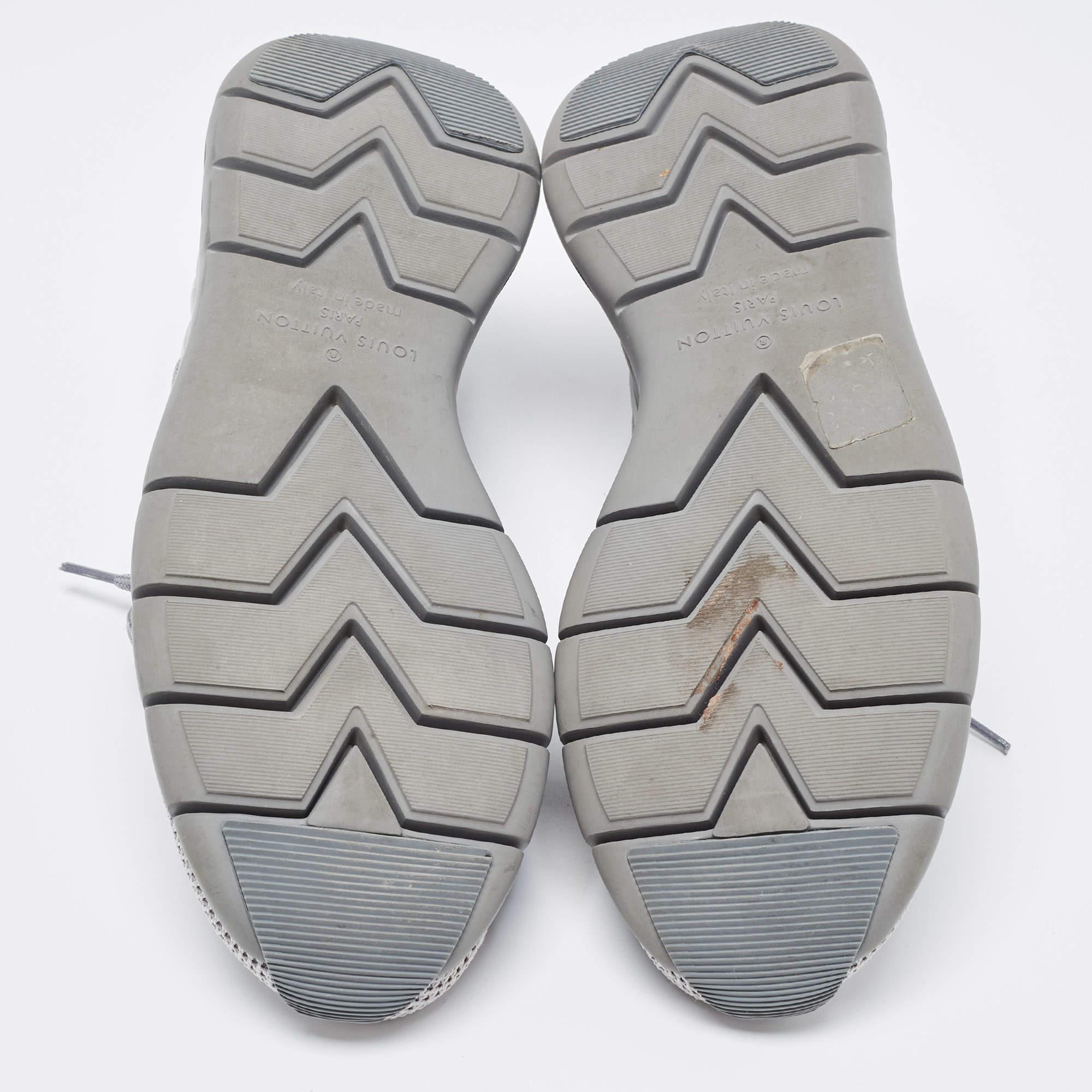 Louis Vuitton Grey Knit Fabric Fastlane Sneakers 1