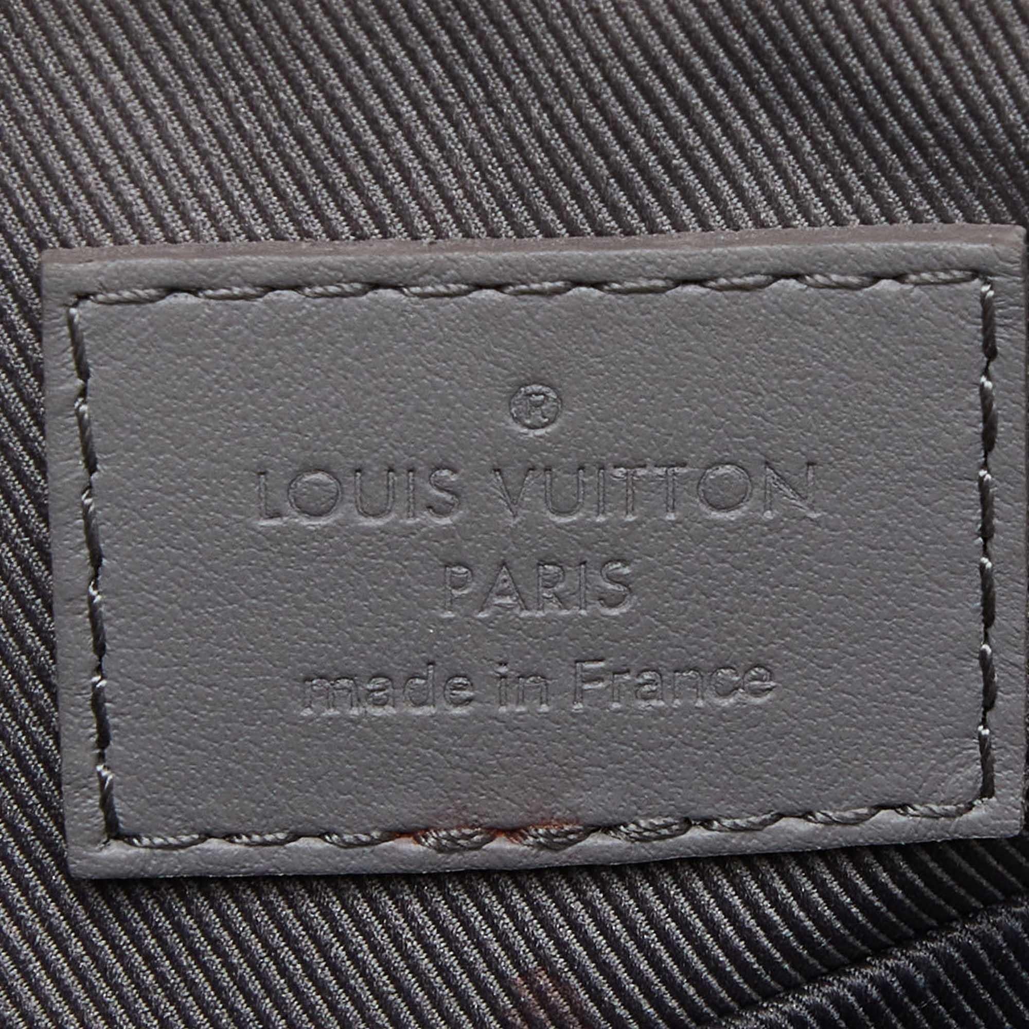 Louis Vuitton Grey Leather City Keepall Bag For Sale 3