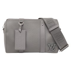 Used Louis Vuitton Grey Leather City Keepall Bag