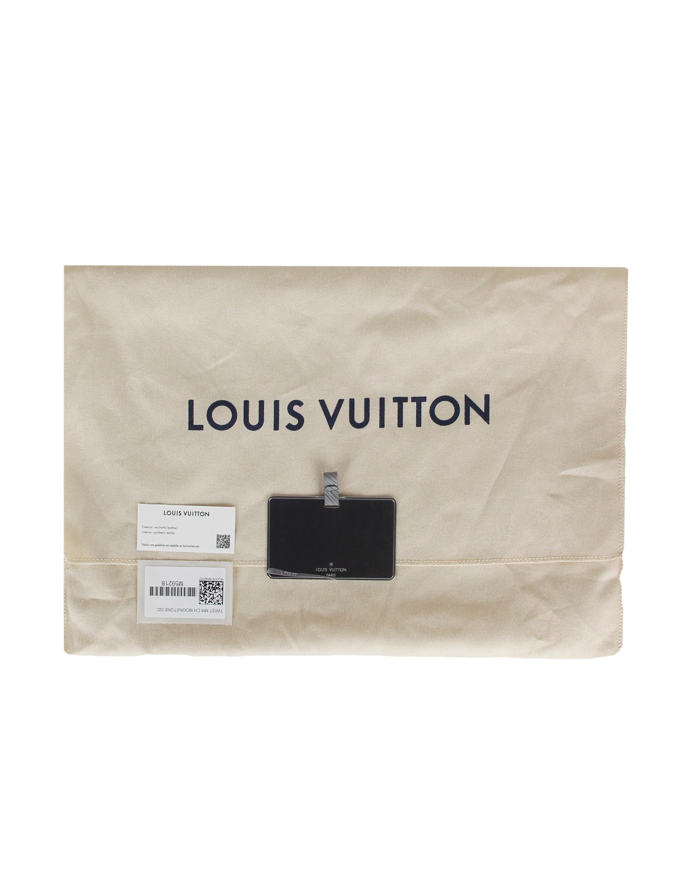 Women's Louis Vuitton Grey Leather Epi Twist MM Bag with Moonstone Logo