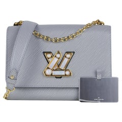 Louis Vuitton Graues Leder Epi Twist MM Tasche mit Mondstein-Logo