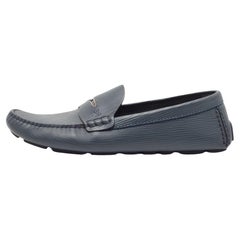 Louis Vuitton Monte Carlo Loafers Graues Leder Monte Carlo Loafers Größe 43